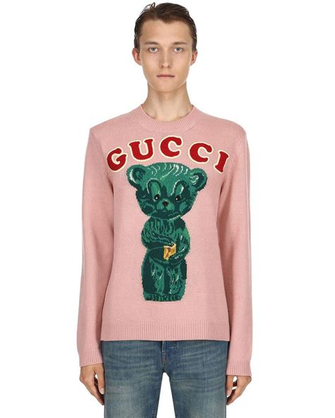 bear with gucci sweater|Gucci collar shirt men.